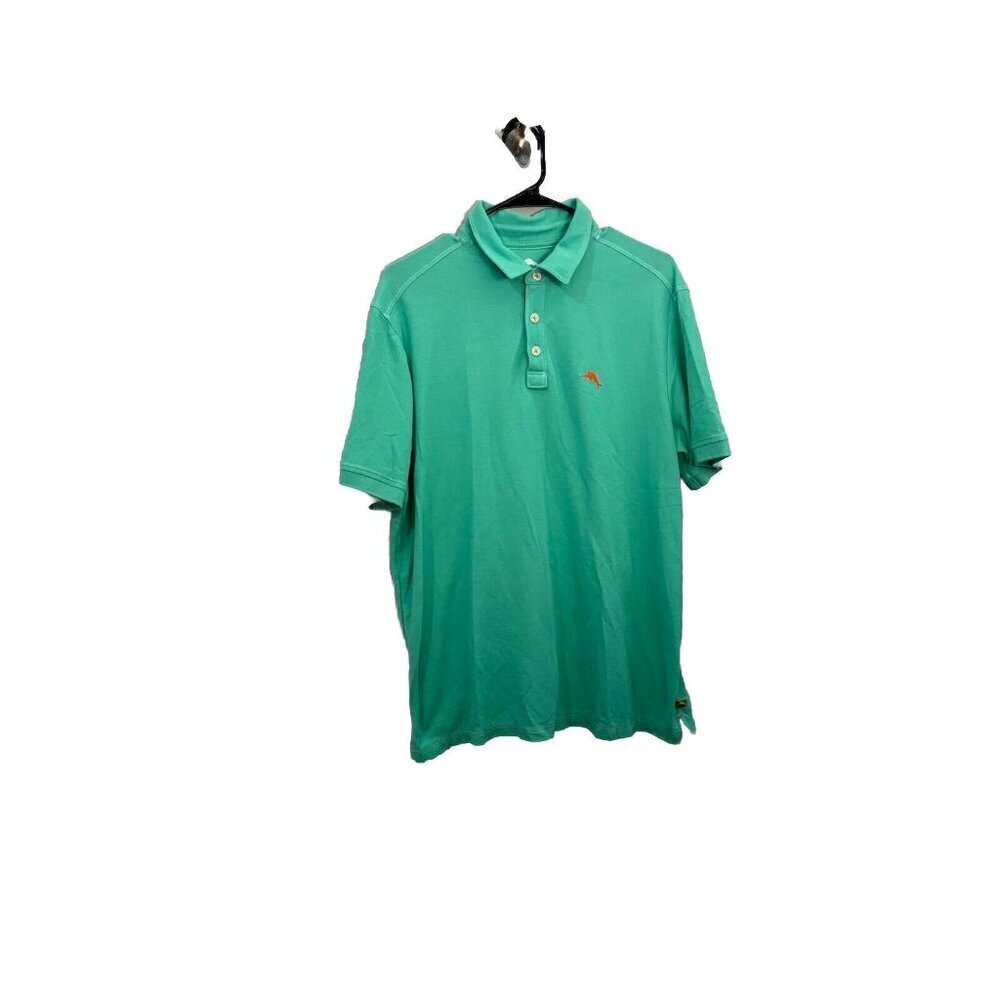 Tommy Bahama Island Zone Polo Shirt Short Sleeve Green Men Large 3 Button